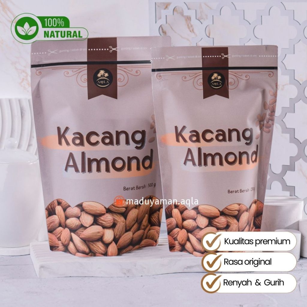 Kacang Almond Panggang Kupas Rasa Original Almond Kupas Roasted Almond Cemilan Sehat Makanan Sehat