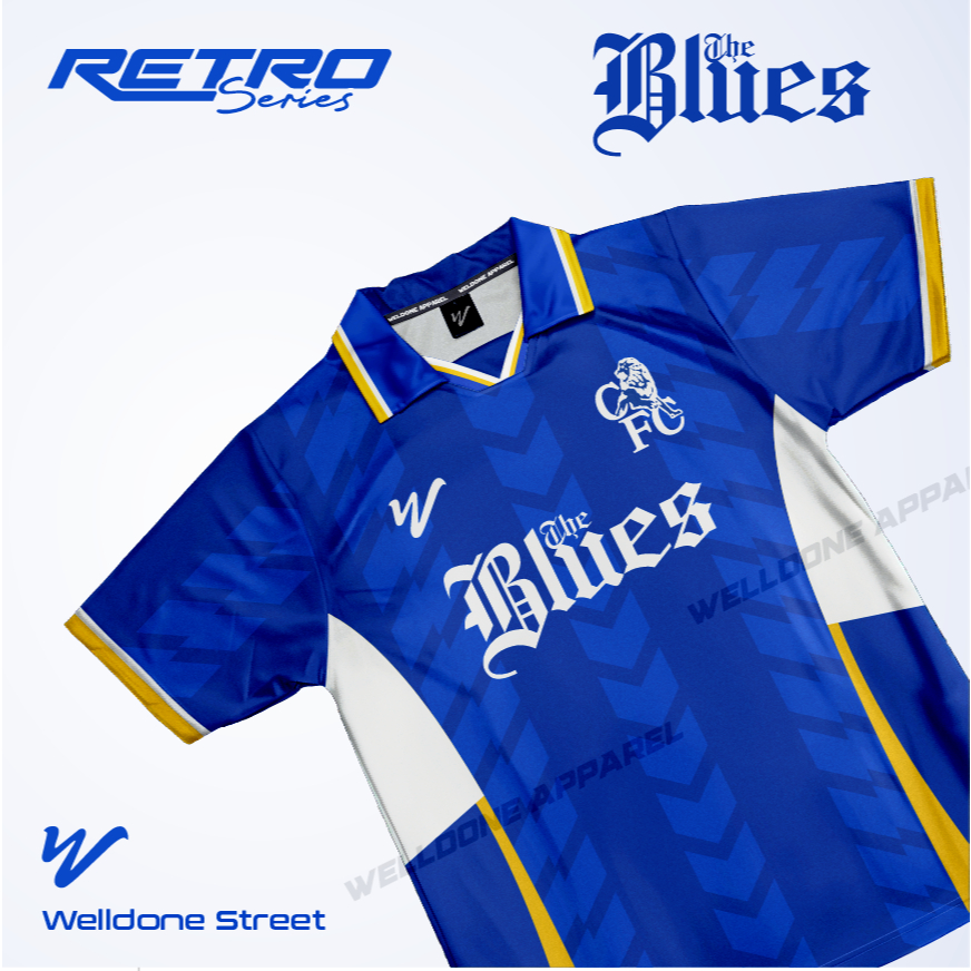 WELLDONE  JERSEY RETRO CHELSEA THE BLUES / JERSEY BOLA / JERSEY SUPPORTER /JERSEY VINTAGE / JERSY CL