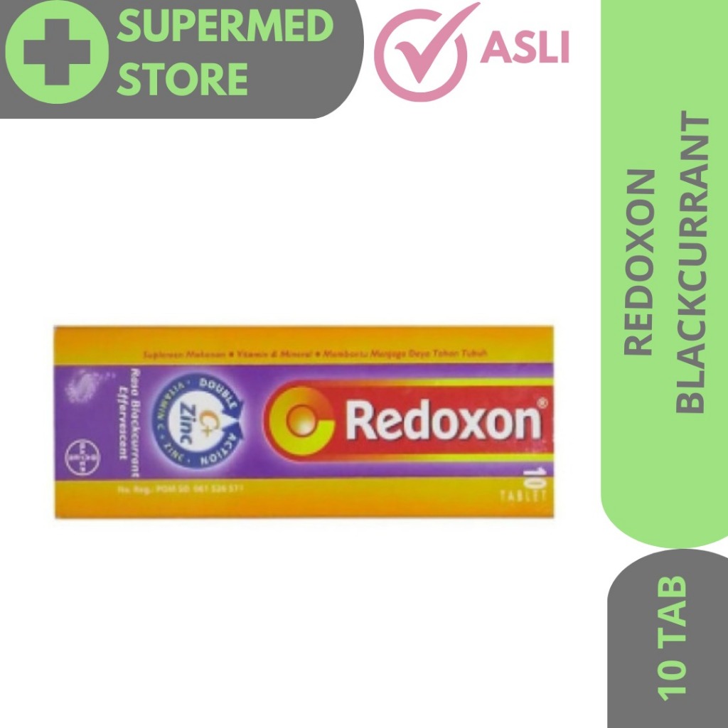 edoxon Blackcurrant Isi 10 Tablet Effervescent /  Suplemen kesehatan  Vitamin  Redoxon