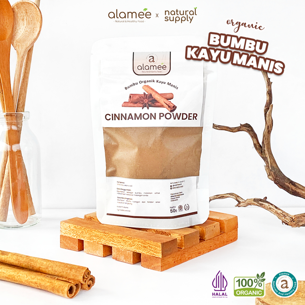 

ALAMEE Kayu Manis Bubuk Cinnamon Powder kayumanis Murni Asli Tanpa Campuran Bumbu Organik 50g