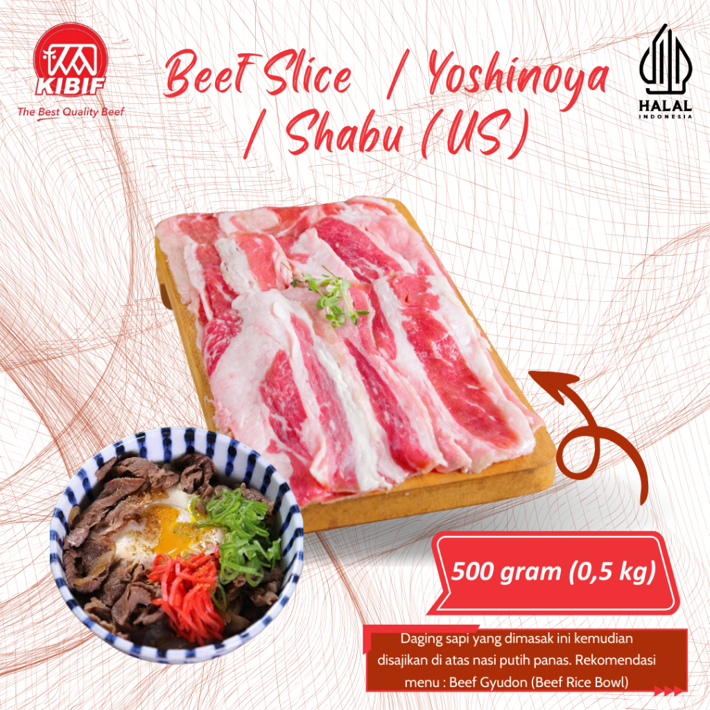 

Beef Slice / Slice Beef Yoshinoya / Shabu US / AUST 500gr