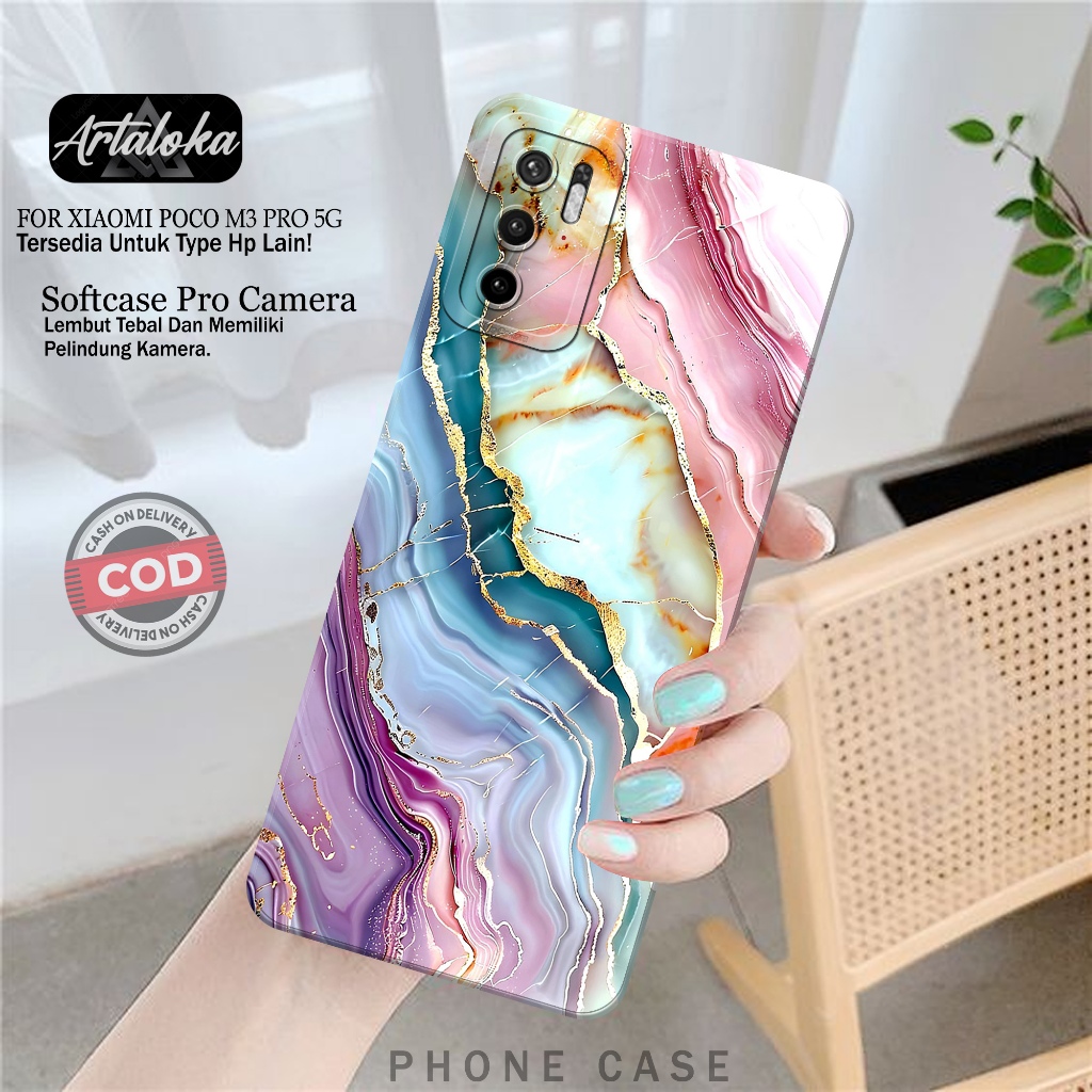 Softcase Hp Xiaomi Poco M3 Pro 5G Fashion Case Abstrak Case Poco M3 Pro 5G Silikon TPU Pro Camera Ca