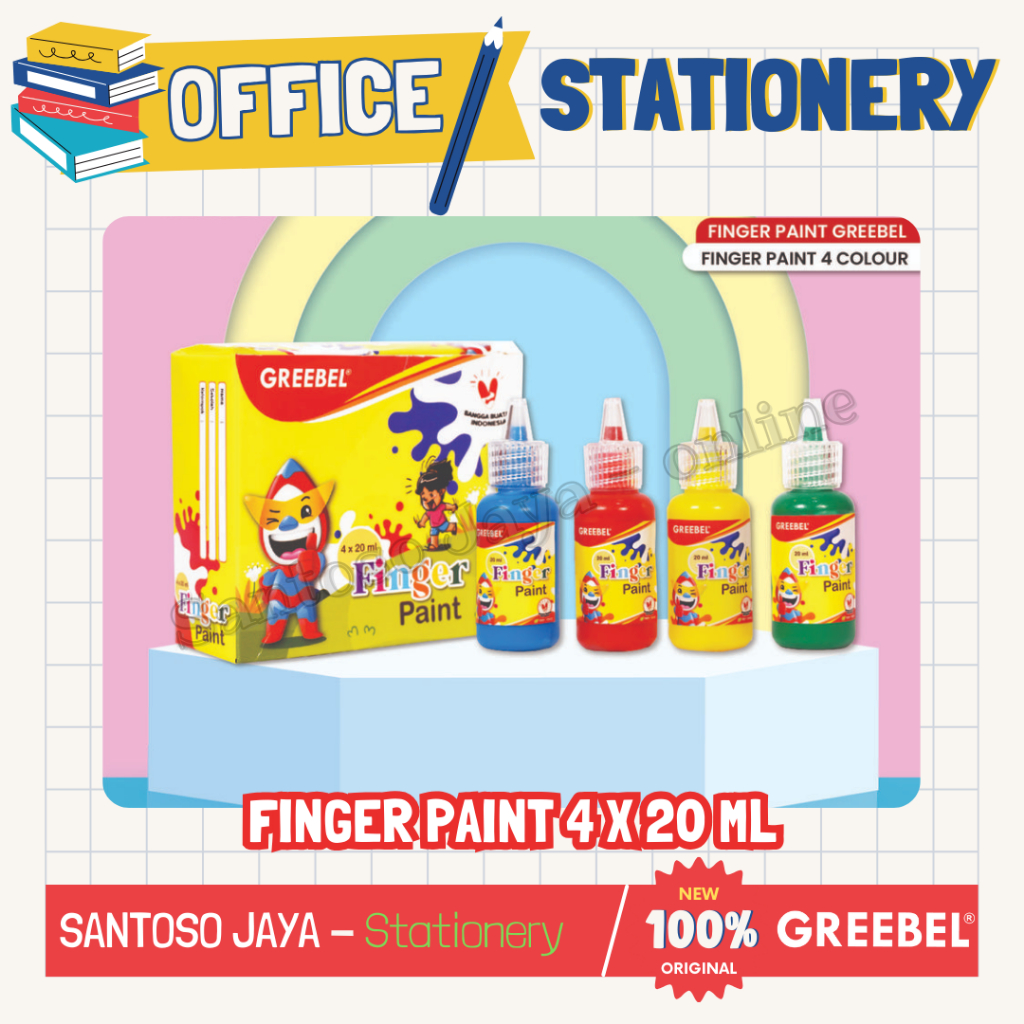 

Cat Lukis Jari GREEBEL 4 Warna - Finger Paint GREEBEL 4 x 20ml