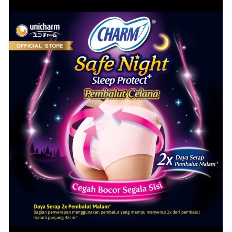 Zainosikon Charm Safe Night Sleep Protect+ Pembalut Celana / Celana Menstruasi Pembalut Ibu Pembalut