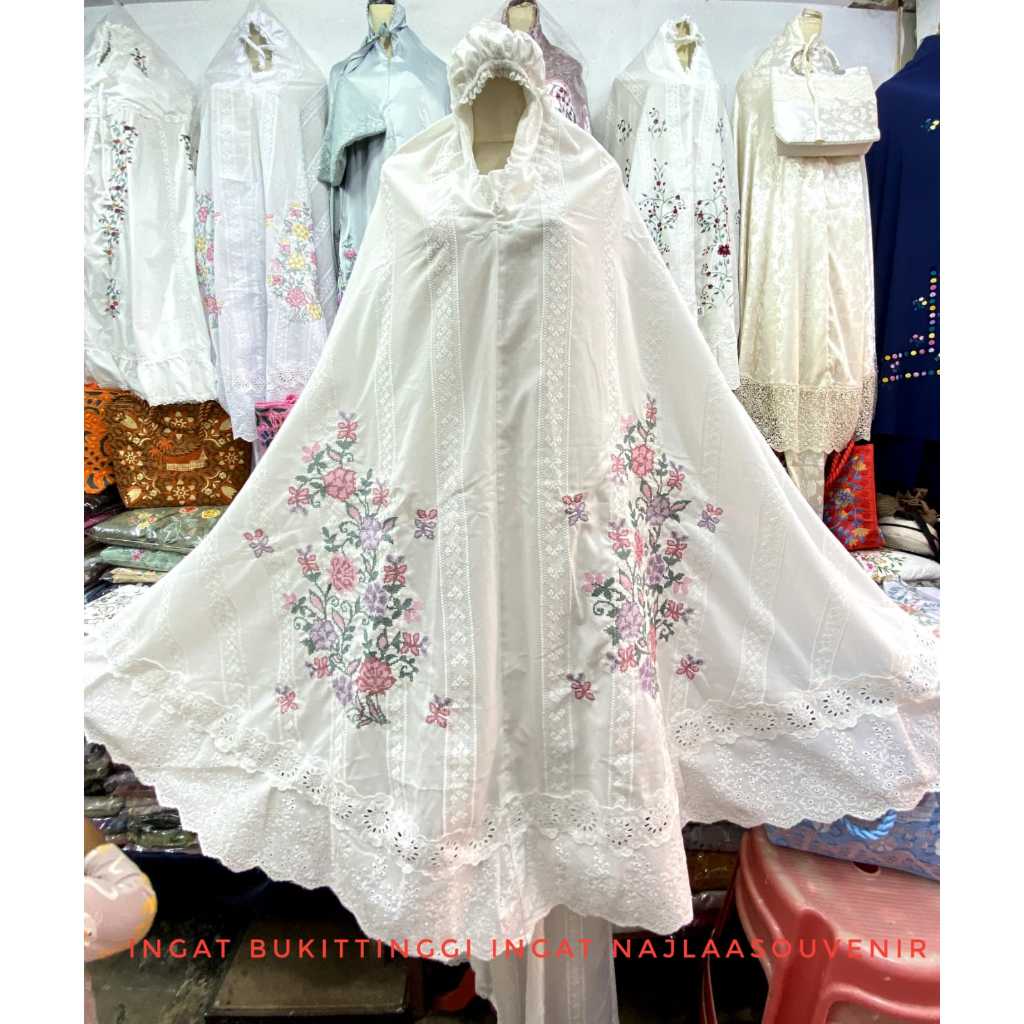 MUKENA BORDIR STRIMIN BUKITTINGGI/MUKENA BORDIR KHAS MINANG BUKITTINGGI/MUKENA BORDIR BUKITTINGGI