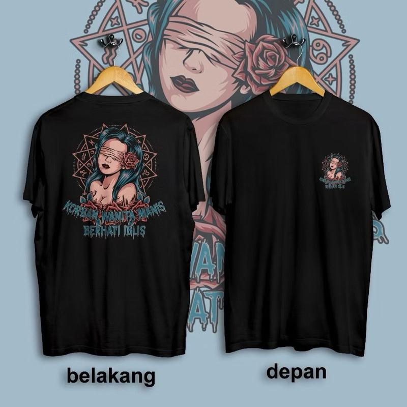 KAOS TSHIRT KORBAN WANITA MANIS BERHATI IBLIS