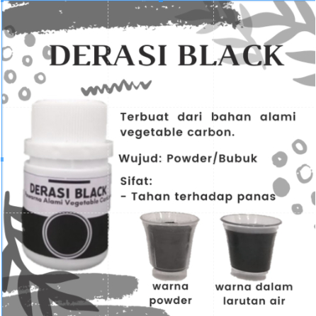 BIG SIZE Derasi Black - Pewarna Makanan Alami | Karbon Tanaman (Vegetable Carbon) | Hitam