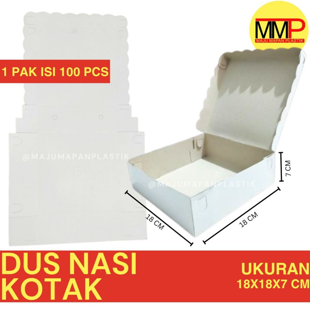 [100 PCS] Dos Renda Nasi Kotak Makanan / Kardus Box Katering Putih dan Coklat