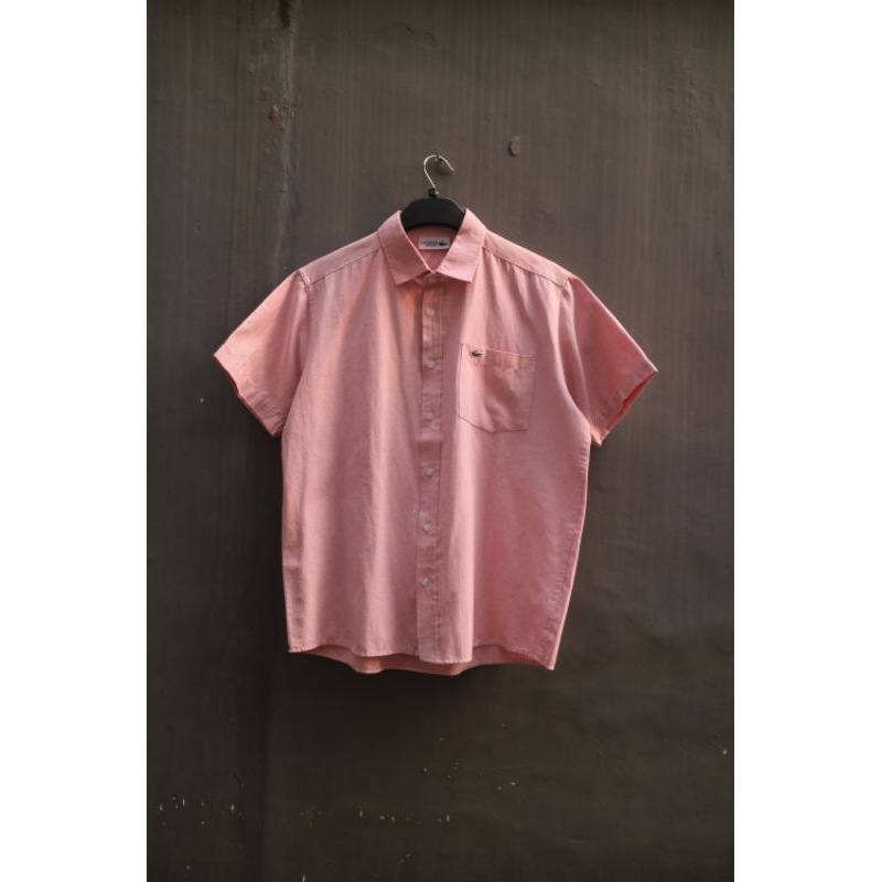 kemeja lengan pendek pria | Lacoste sport | Lacoste Short Sleeve Linen Shirt