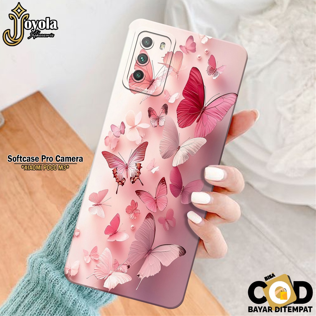 JOYOLA Case XIAOMI POCO M3 - Fahion Case Kupu Kupu - Softcase XIAOMI POCO M3 - Pro Camera - Casing X