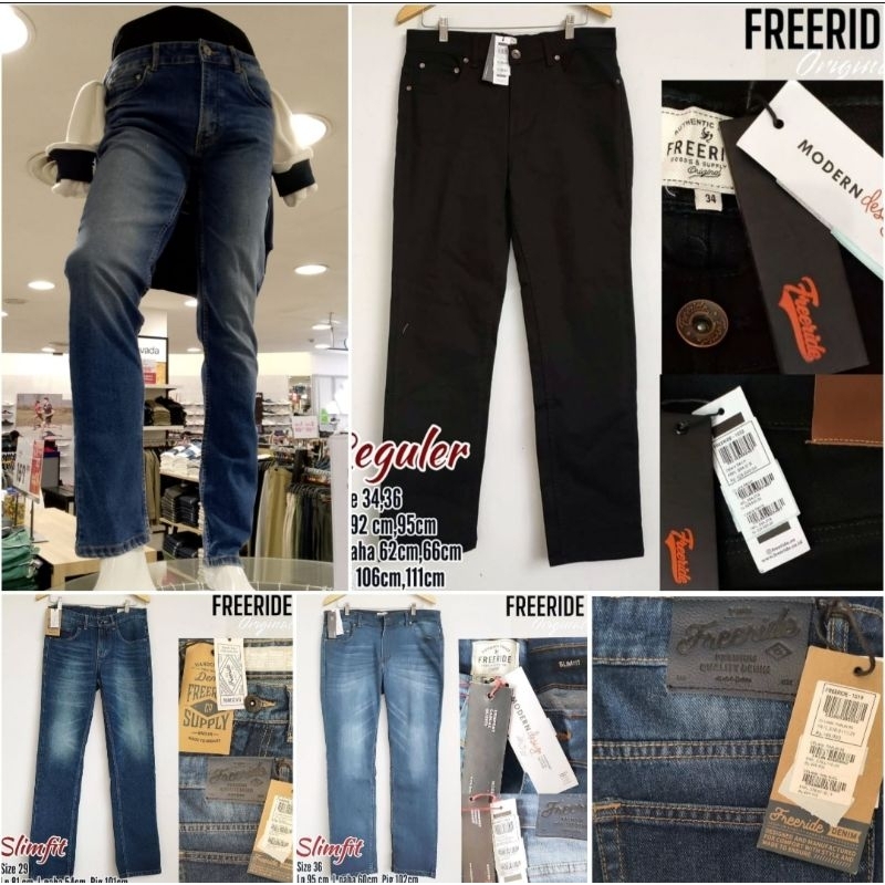 CELANA JEANS FREERIDE ORI FULLTAG