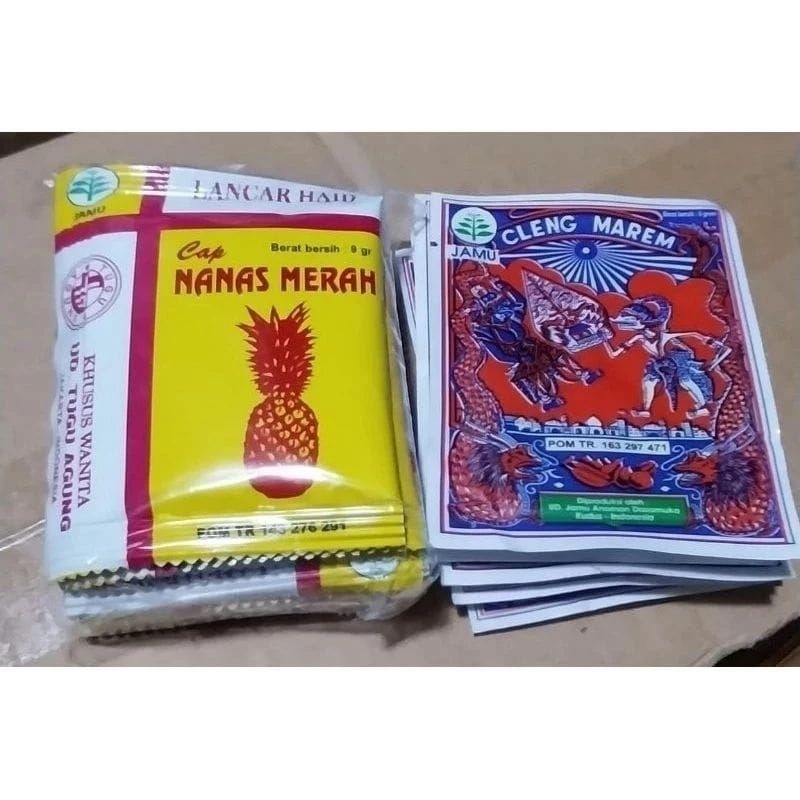 

pelancar haid sepaket 10 pcs jamu wayang & 10 pcs jamu nanas merah