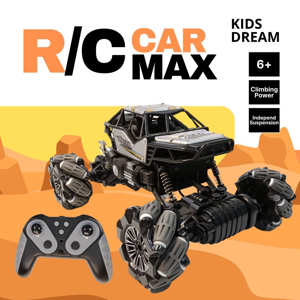 Mainan Anak Mobil RC Besar Mobil Off Road Hitam bisa tempuh medan terjal