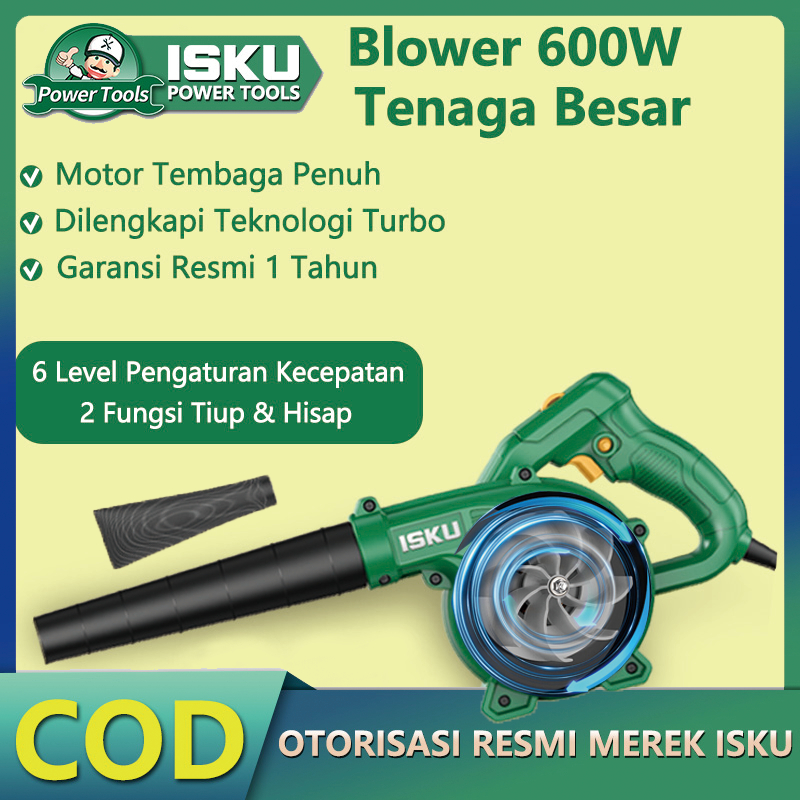 ISKU 2in1 Cordless Air Blower & Vacuum 21V Baterai Lithium Tanpa Kabel Penyedot Debu Portable Motor 