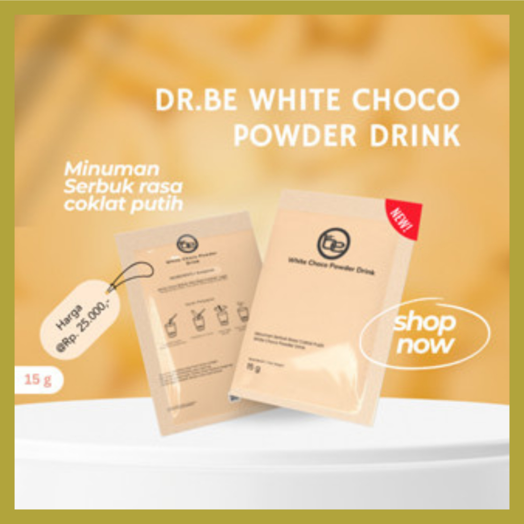 

DR BE Collagen White Choco Powder Drink | 15gr Minuman Bubuk Kolagen Cokelat Putih