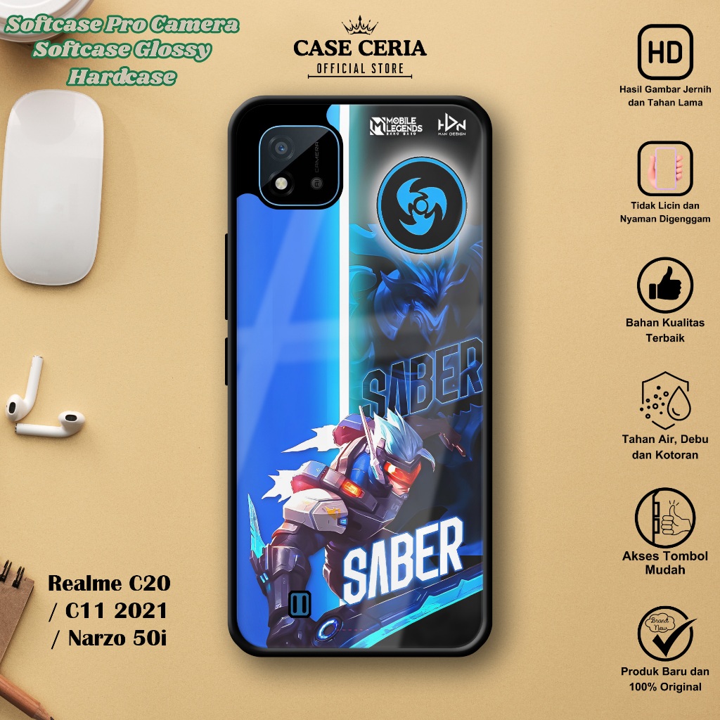 Case For Realme C20 / C11 2021 / Narzo 50i - Casing HP Game ML – Softcase Pro Camera - Hardcase HP