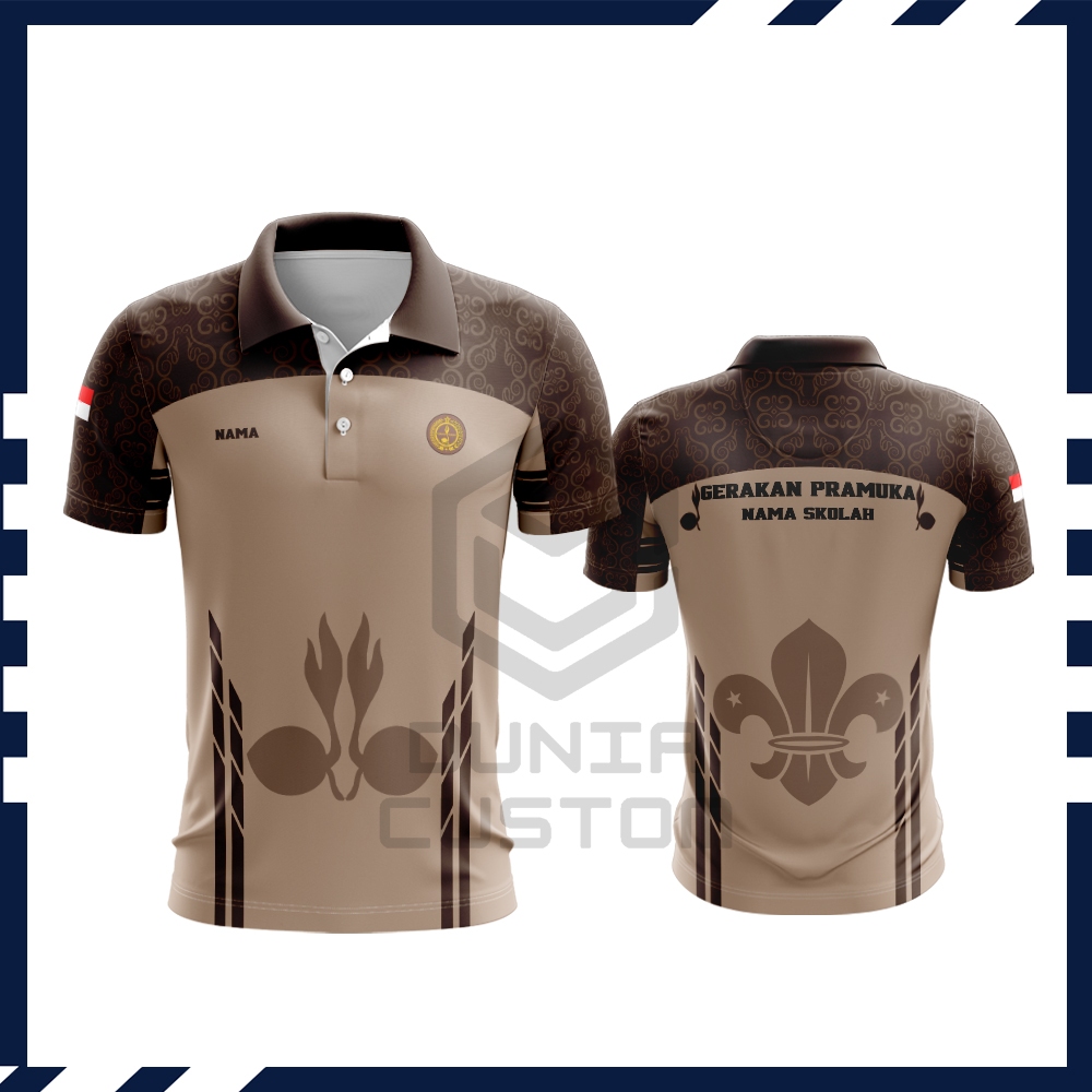 Baju Pramuka Pria | Kaos Baju Guru Pramuka | Kaos Baju Lengan Panjang Pramuka Pembina Fullprint