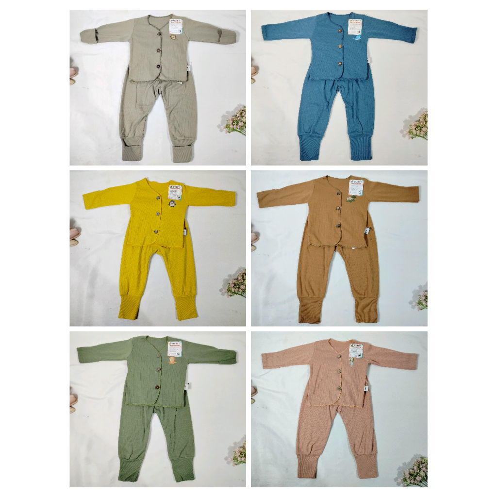 Setelan Panjang Newborn Ayomi Bordir 2 IN 1/ Setelan Panjang KAOS KAKI & SARUNG TANGAN/ AYOMI - 4319