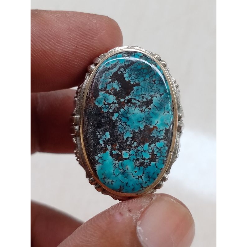 Batu Akik Pirus Persia Biru Lawasan