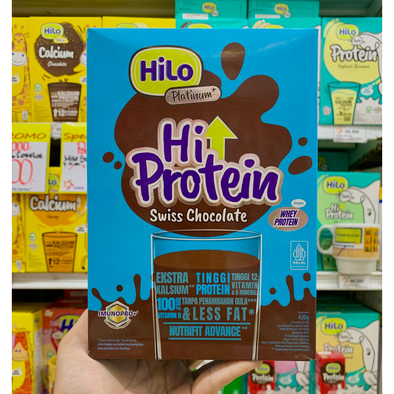 

HILO PLATINUM Tinggi Protein & Tinggi Kalsium Cokelat/Original(12sachet),Vanila(8sachet)