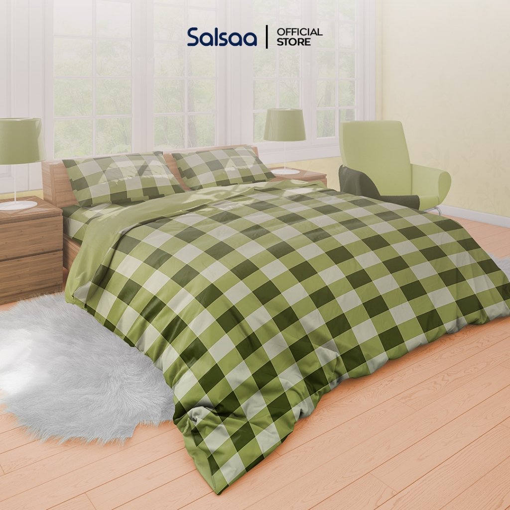 Salsaa Set Sprei Polymicro Karakter Non-Rumbai Emily Olive - King dan Queen Size