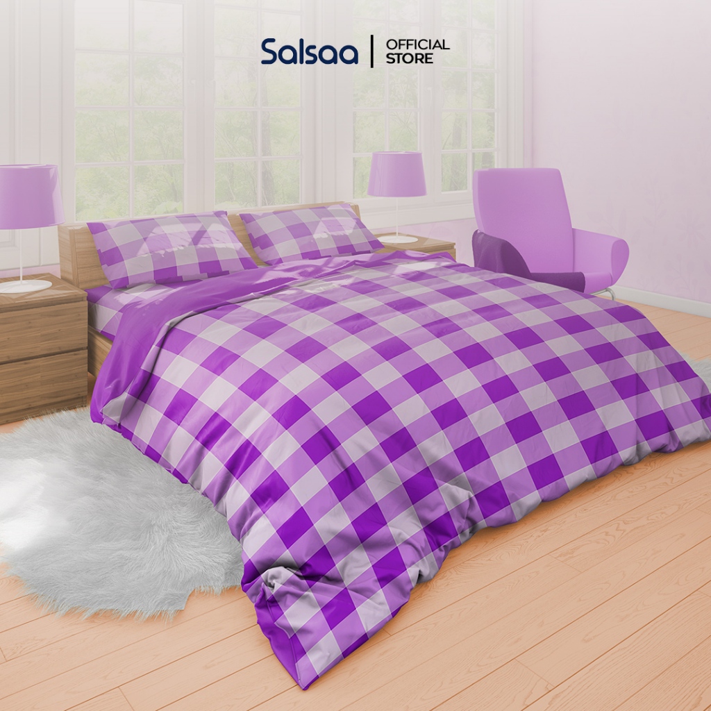 Salsaa Set Sprei Polymicro Karakter Non-Rumbai Emily Ungu - King dan Queen Size