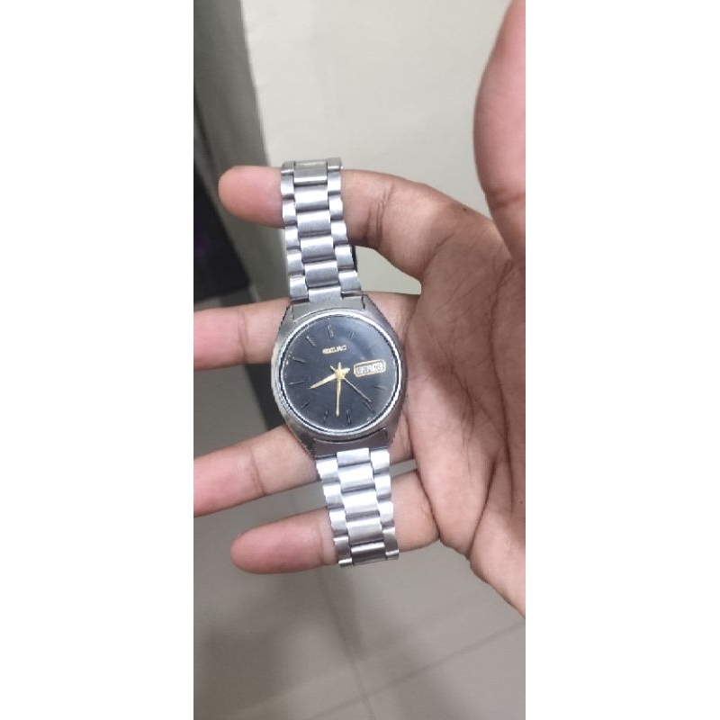 jam vintage original seiko 5 black