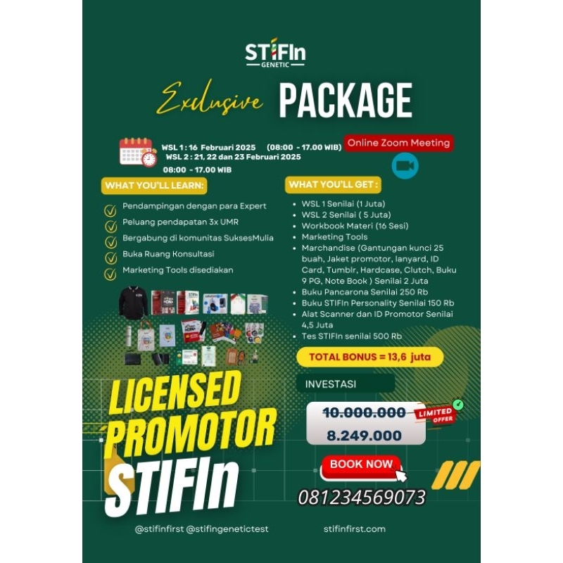 

paket promotor STIFIn