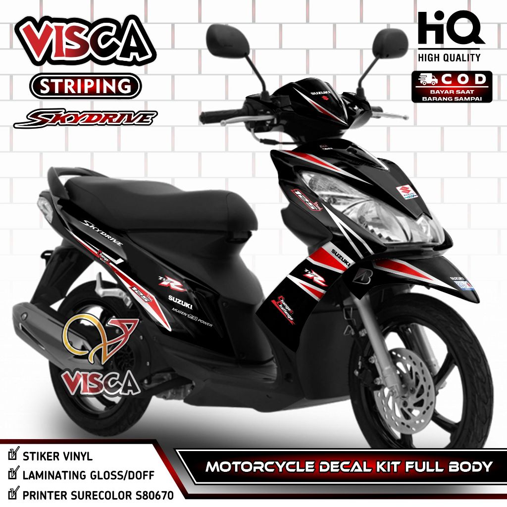 Stiker Skydrive 125 Fullbody - Decal Skydrive Full Body - Dekal Suzuki Skydrive 125 - Striping Skydr