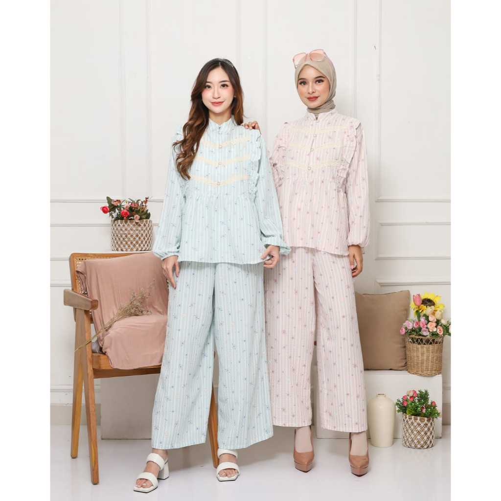 LAVESHA OneSet Setelan Celana Wanita untuk Hangout dan Pesta