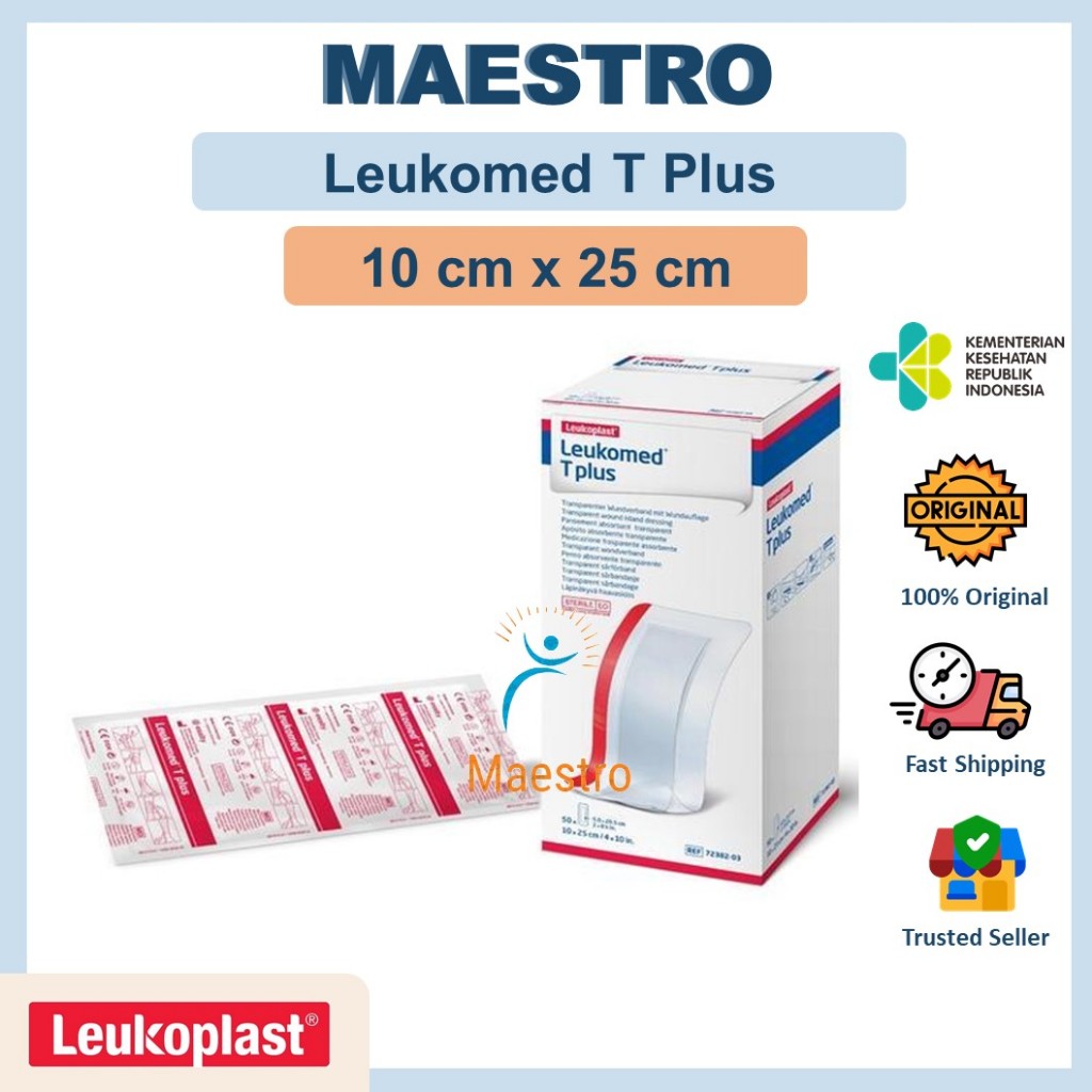 Leukoplast Leukomed T Plus 10x25 cm Plester Luka Steril Pasca Operasi Transparan Anti Air Waterproof