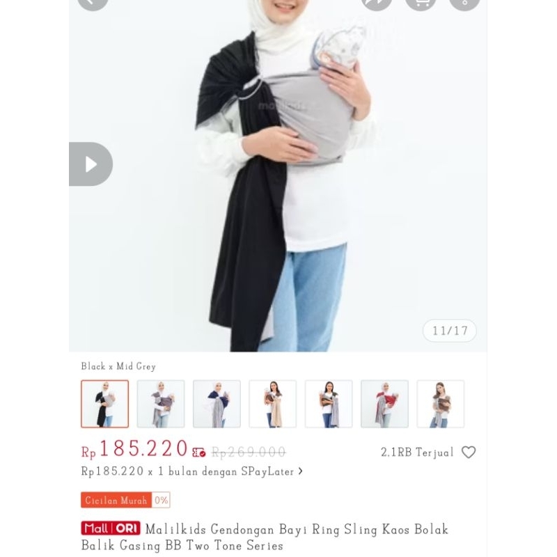 preloved gendongan ringsling mallkids