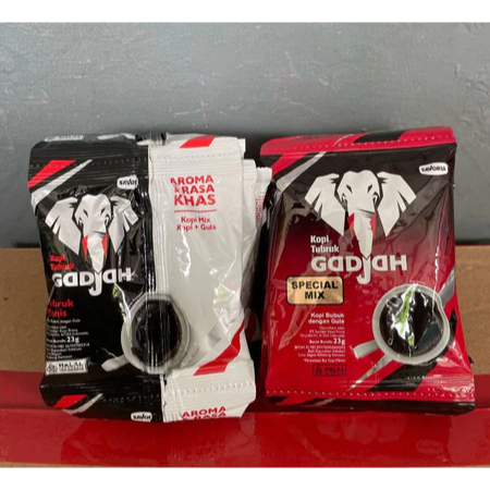 

KOPI GADJAH KOPI TUBRUK HITAM + GULA DAN SPECIAL MIX 1 RCG 10 PCS