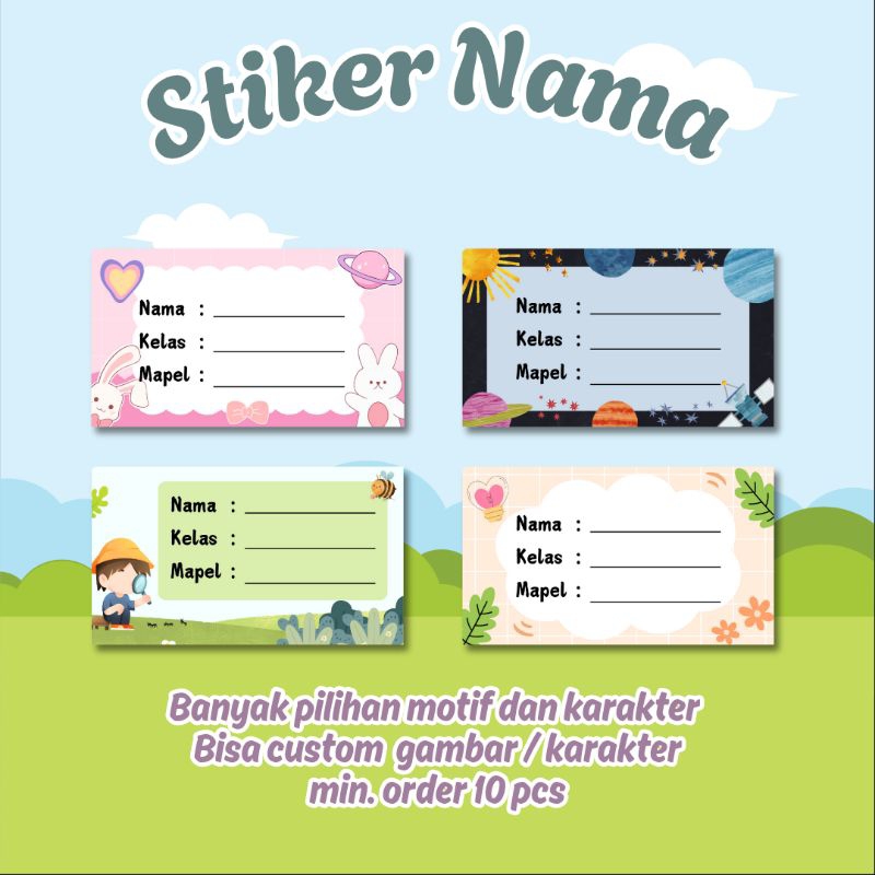 

STIKER NAMA | STIKER BUKU | LABEL NAMA