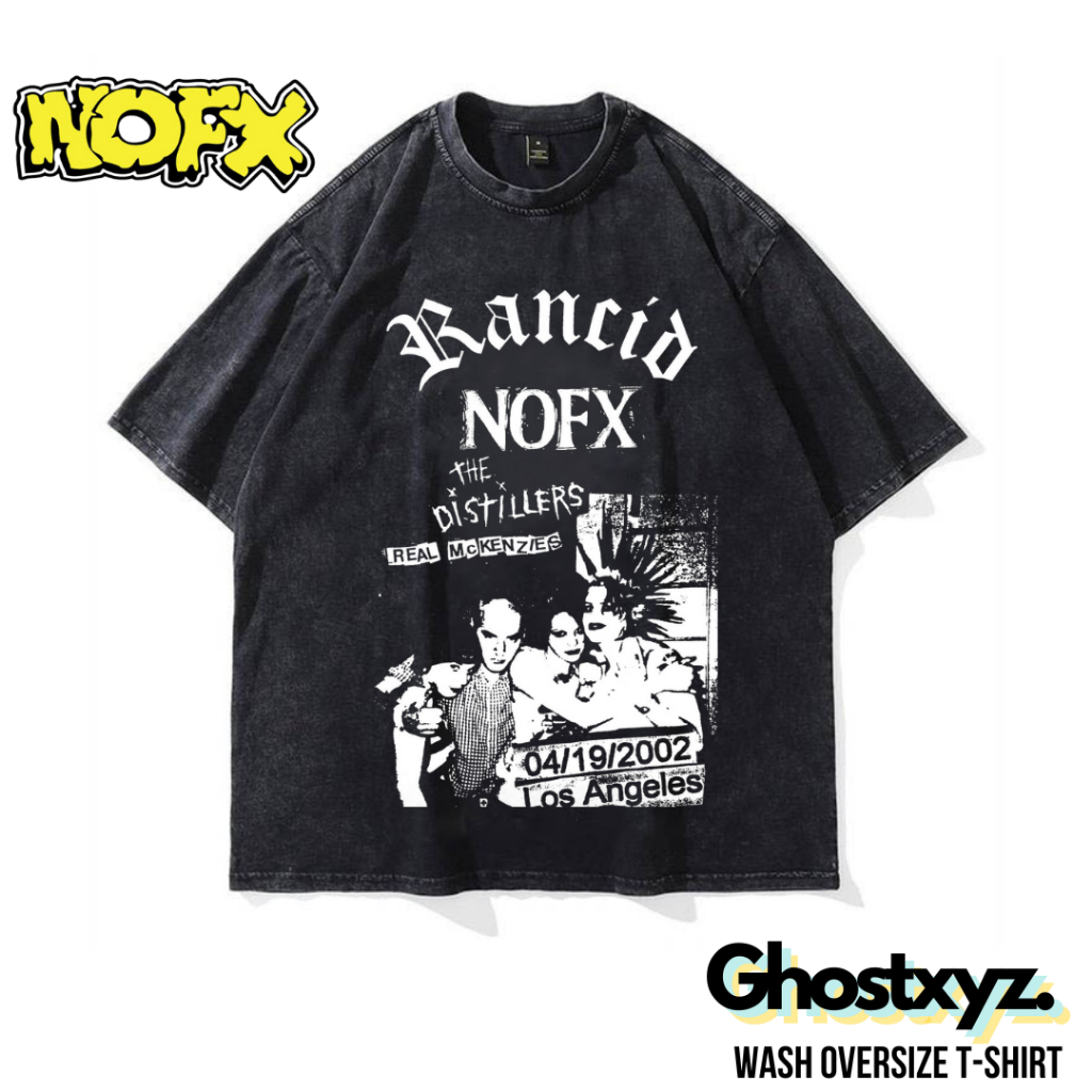 Ghostxyz T-Shirt NOFX Wash Oversize Vintage Tee Baju Kaos