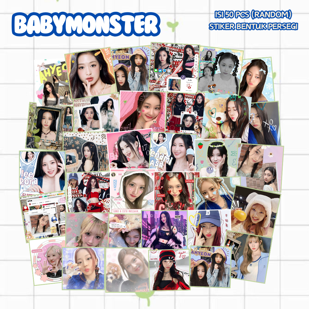 

(50 PCS) STICKER DECO BABYMONSTER | STIKER PERSEGI BABYMONSTER AESTHETIC