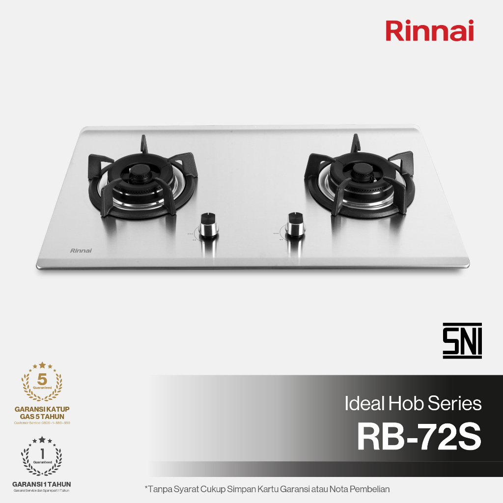 Kompor Gas Rinnai RB 72 S / Kompor 2 Tungku Rinnai RB 72S / Kompor Tanam Rinnai RB 72 S / Kompor Gas