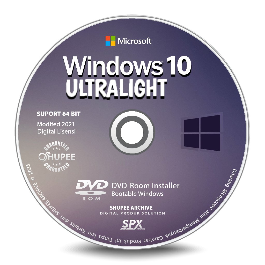 Bisa COD - DVD Windows 10 Ultralight Gamer Version (22H2 64BIT)