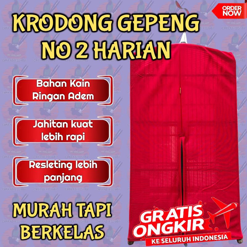 KERODONG BURUNG HARIAN MURAH SANGKAR GEPENG NO 2 SBN BAHAN RINGAN ADEM