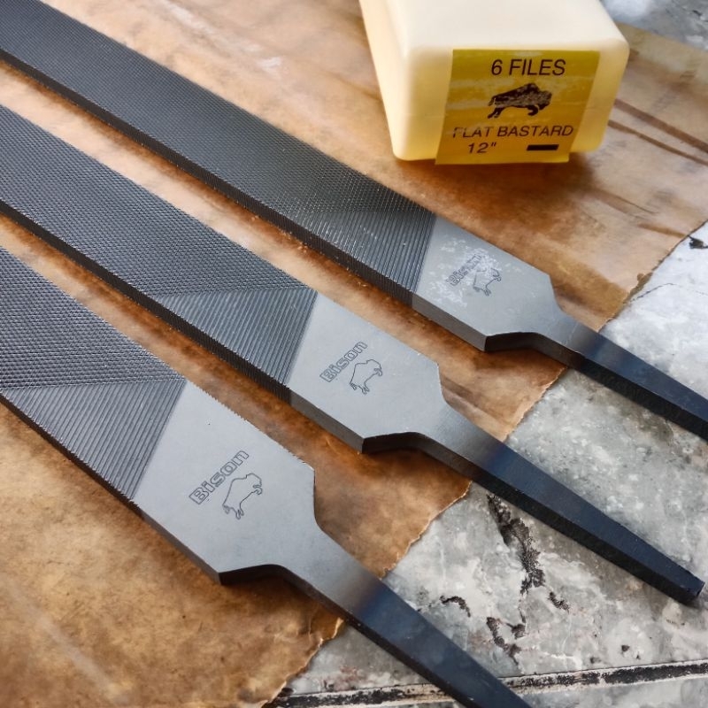 kikir BISON 12" NEW ORIGINAL, kikir besi flat kikir gepeng kikir pande besi