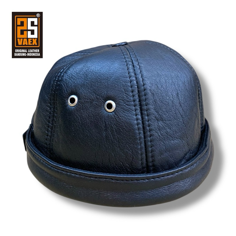 Peci bulat kulit domba asli untuk pria