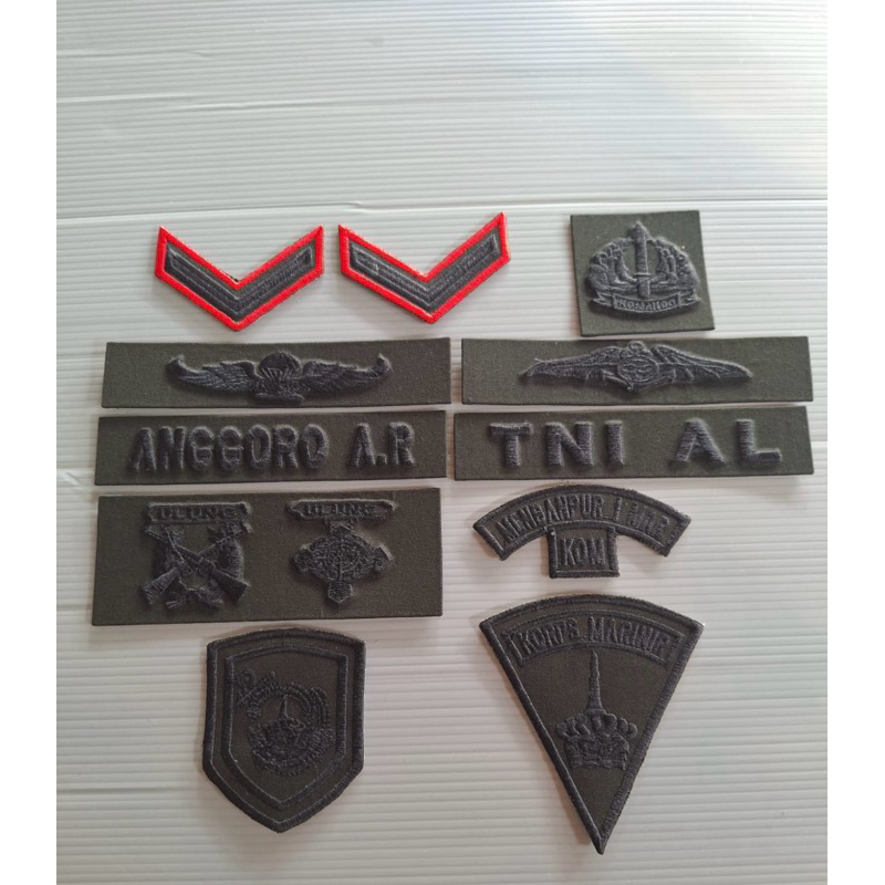 Atribut pdl TNI AL BIASA PERKERAS ATAU MIKA