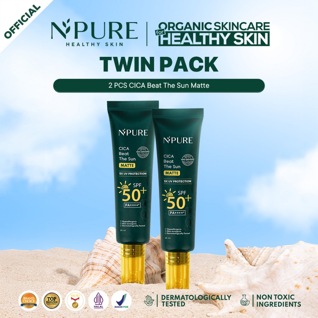 2PCS TWIN PACK SUNSCREEN - NPURE  Cica Beat The Sun Matte / SUNSCREEN HYPOALLERGENIC Acid Extract Be