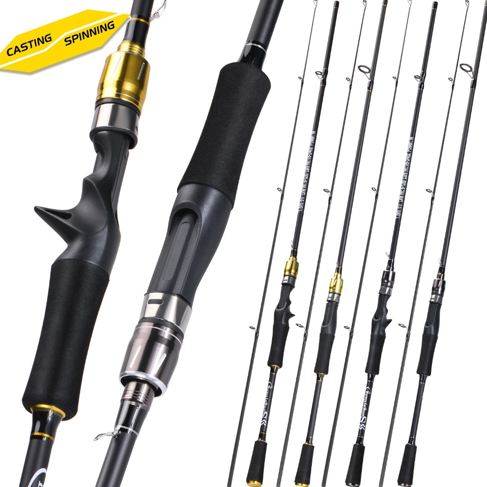 Terbaru Sougayilang joran pancing 1821m 2 bagian Emasperak joran casting joran spining joran fiber s