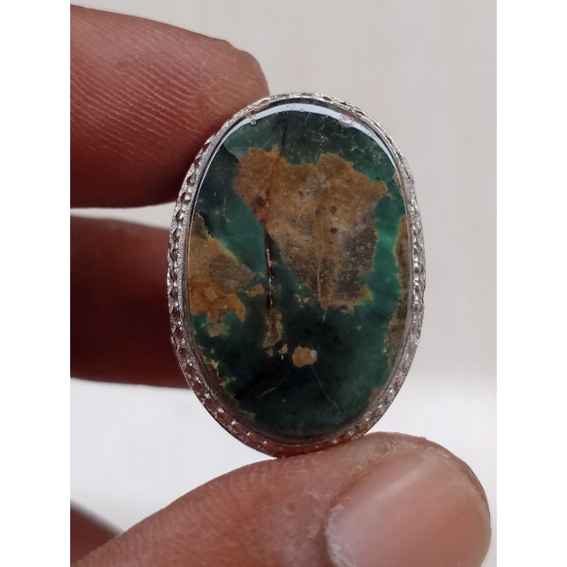 Batu Akik Pirus Persia Deepgreen Lawasan