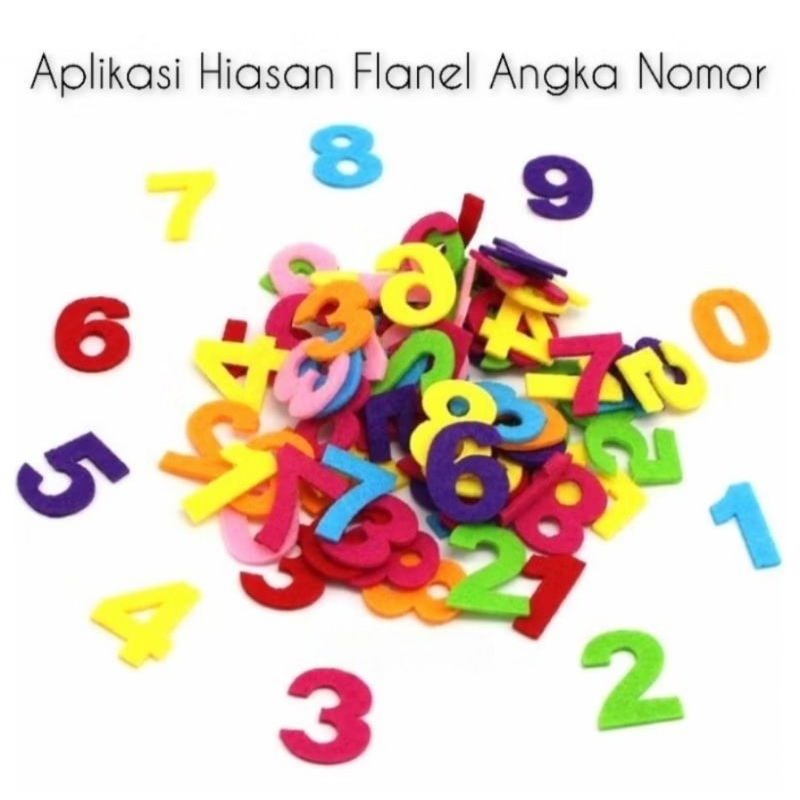 Kain Flanel Angka | Hiasan Flanel Angka kain Flanel Hiasan Flanel Nomer dari Flanel Bilangan Angka