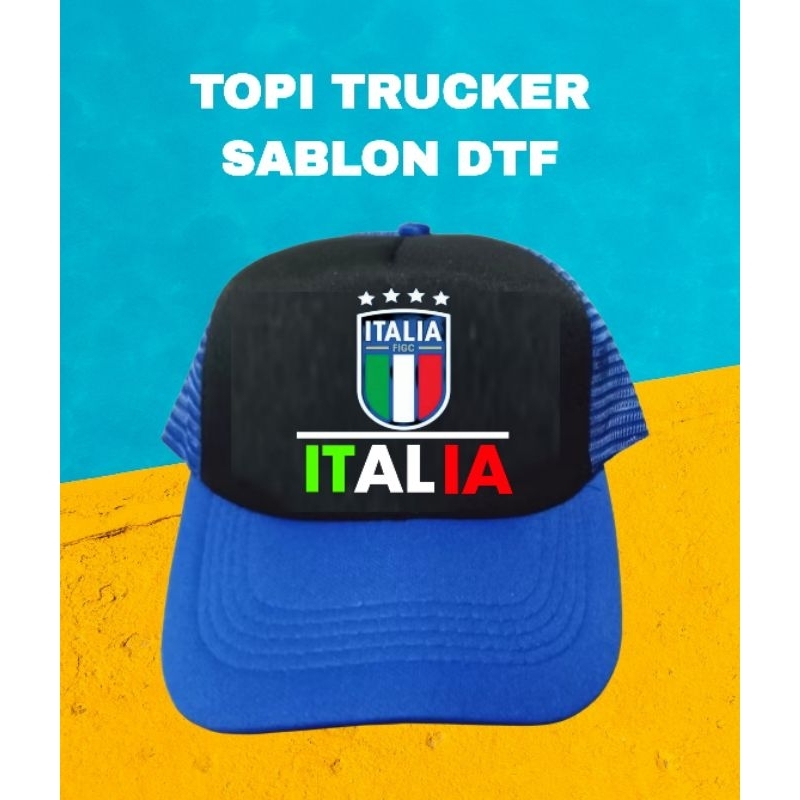 Topi Trucker /jaring team Italia/ topi distro sepak bola
