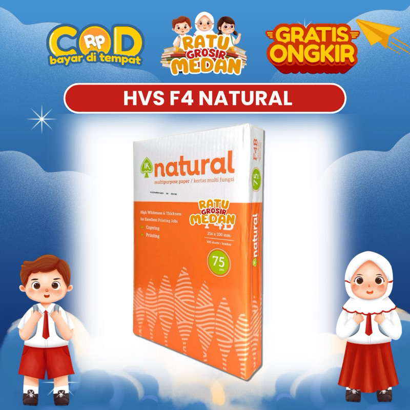 

KERTAS HVS UKURAN F4 NATURAL 75 GSM TEBAL