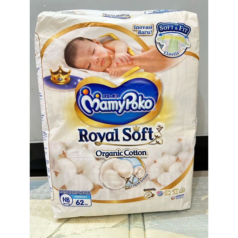 Pampers NB Mamypoko Royal Soft 62 type perekat