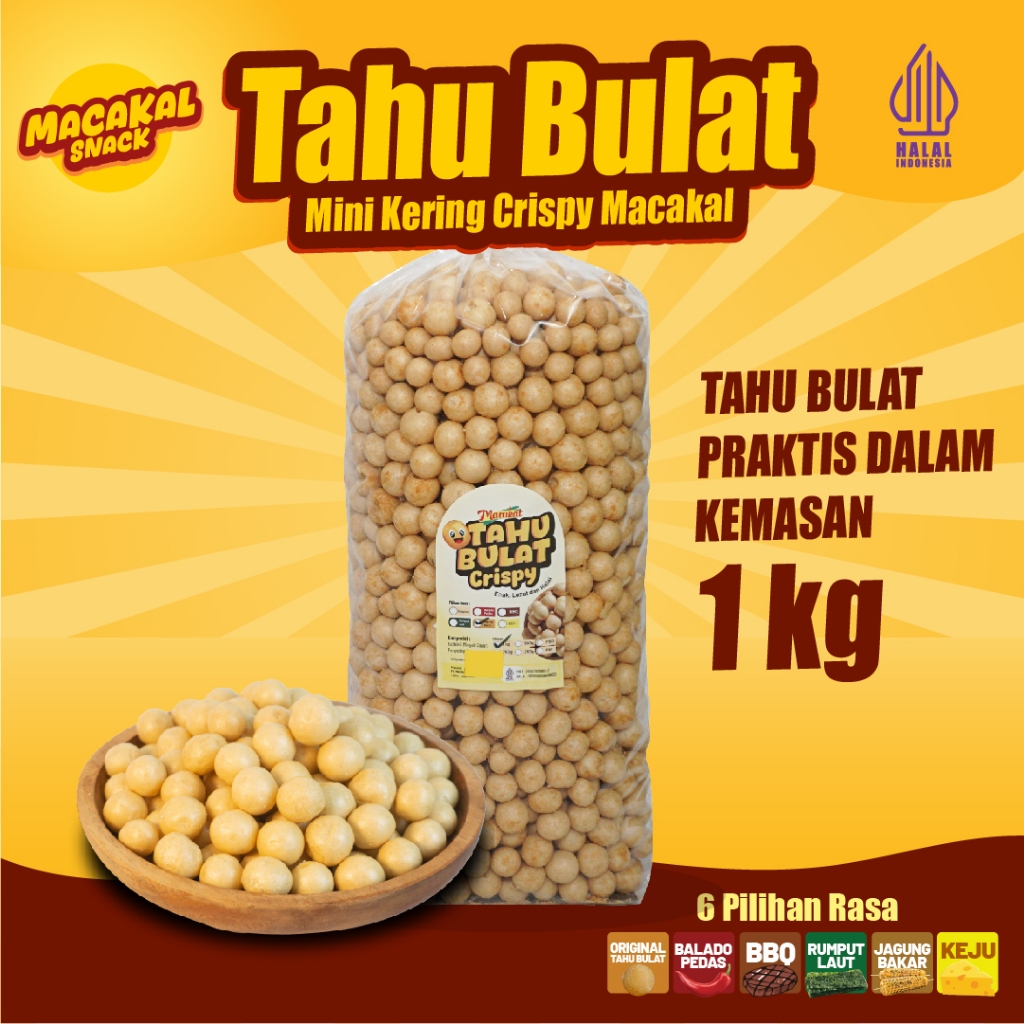 

Macakal - Tahu Bulat Mini Kering Crispy 1 Kg I Tahu Renyah Khas Ciamis Tanpa Di Goreng Lagi Di Rumah